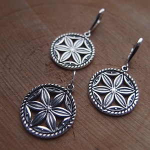 Star of Perun Sterling Silver Pagan Jewelry Set , Slavic jewelry, ancient slavic symbol, handcrafted in Ukraine