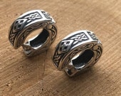 Orecchini A Cerchio Vikinghi In Argento Sterling 925 Con Nodo Celtico - Gioielli Unisex Ispirati Alla Mitologia Nordica - Regalo Originale Per Lui E Lei