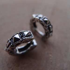 Celtic Viking Sterling Silver Hoop Earrings with spikes