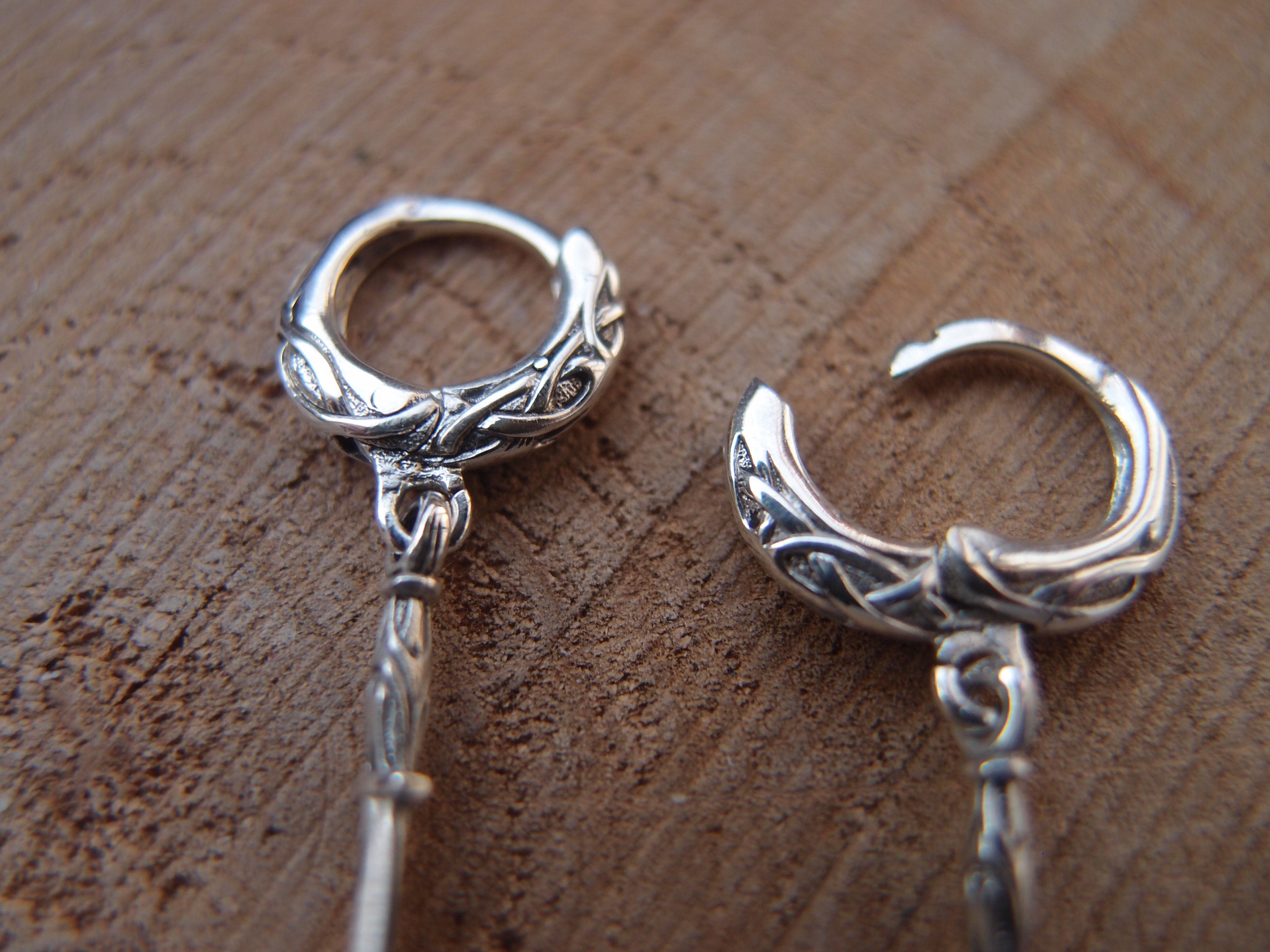 Orecchini Celti In Argento Sterling 925 Con Nodo E Rune Vichinghe – Gioielli Nordici Uomo E Donna, Ipoallergenici, Idea Regalo
