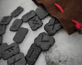 Wooden Runes Set Elder Futhark in Leather Bag Divination Tools FREE SHIPPING Wooden Runes Set Elder Futhark in Leather Bag Divination Tools FREE SHIPPING