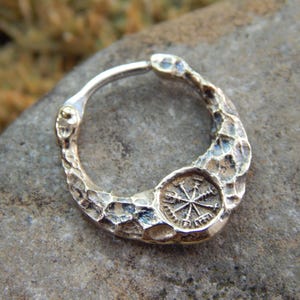 Vegvisir Wikinger Kompass Septum Ring Bronze Piercing Nasenpiercing Septum Clicker