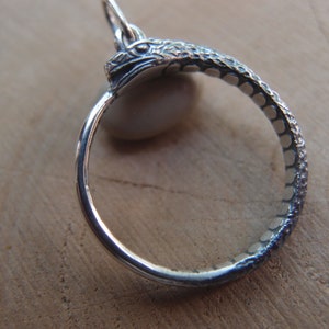 Ouroboros Sterling Silver Snake pendant necklace