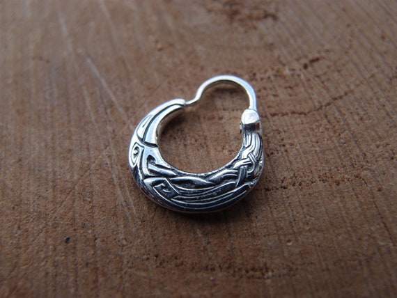 Odin Raven Sterling Silver Hoop Earring: Handmade Viking Jewelry (NO EXTRa FEES for US)