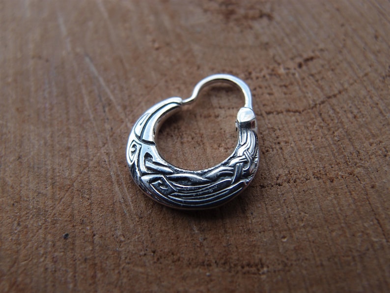 Sterling Silver Raven hoop earring for men unisex hoop earring Hugin Munin