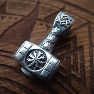 Sterling silver Thor&#39;s Hammer Mjolnir viking norse pendant 9 gr(FREE SHIPPING for US)
