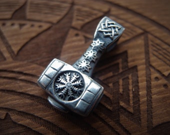 Sterling silver Thor&#39;s Hammer Mjolnir viking norse pendant 9 gr(FREE SHIPPING for US)