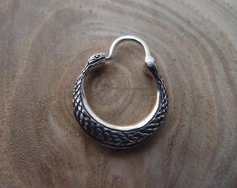 Snake Serpent cossack Sterling Silver Single Hoop Earring