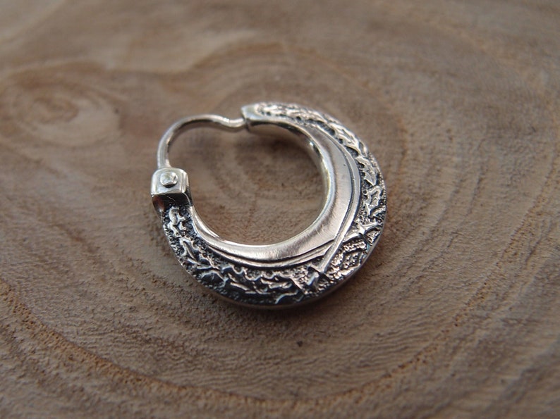 Sterling silver ukrainian cossack hoop earring