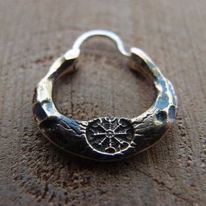 Helm of Awe Aegishjalmr men earring 0.7 inch bronze earring FREE SHIPPING viking norse forged men earring