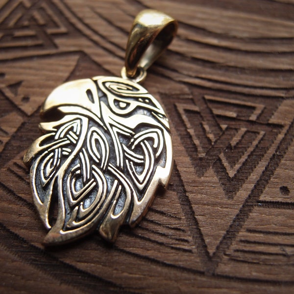 Celtic eagle bronze brass viking pendant (FREE SHIPPING to US)