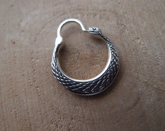 Snake Serpent cossack Sterling Silver Single Unisex Hoop Earring