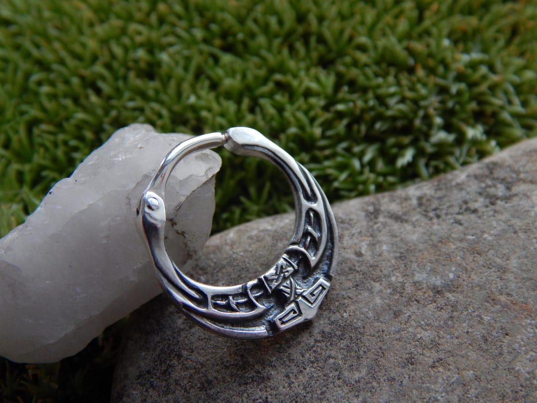 montage Silver Studs Ring モンタージュ シルバーリング Mjolnir Sterling Silver Men's Septum Ring Thor's Hammer Viking