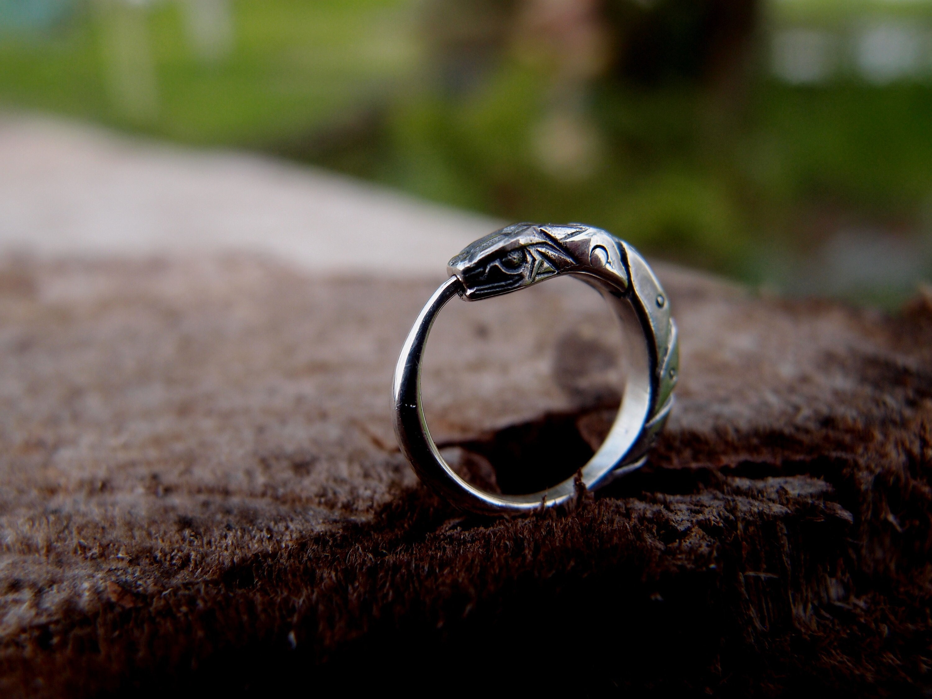 Ouroboros snake sterling silver Septum ring 14mm Jormungandr nose piercing