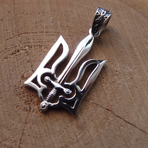 Tryzub trizub Ukrainian Trident sterling silver pendant (FREE SHIPPING for US)