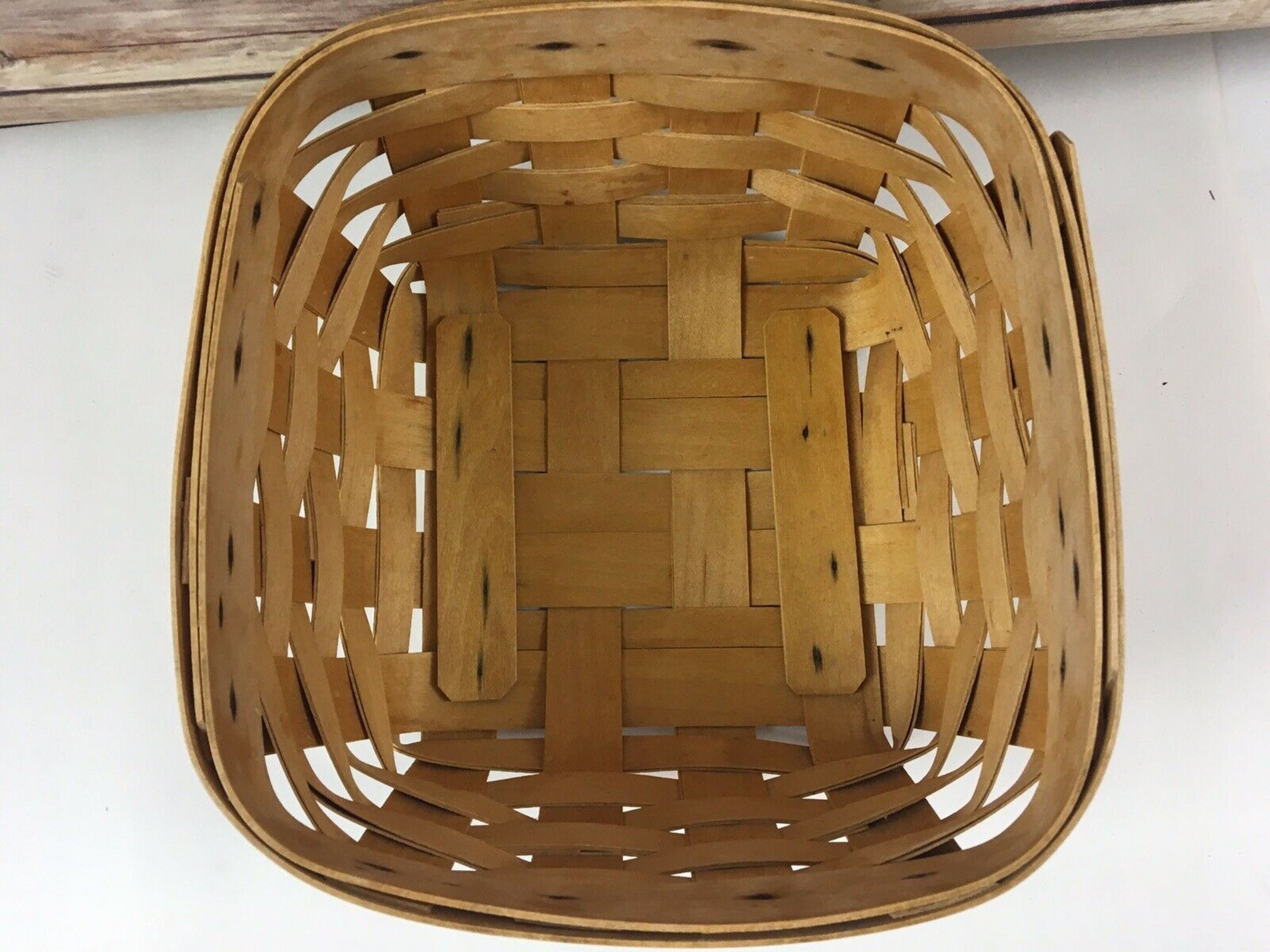 Vintage Carnation Baskets Handmade Signed 97 USA Wooden Etsy