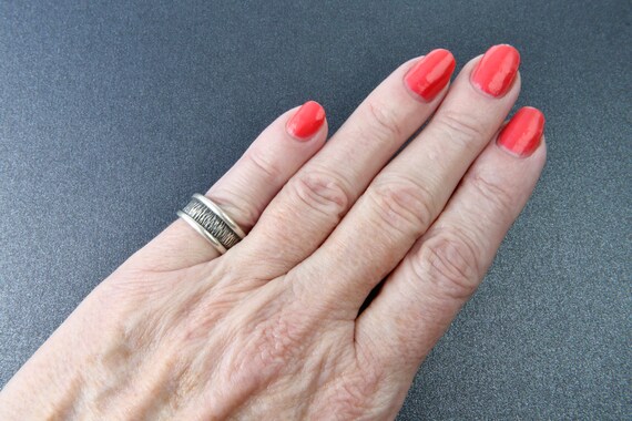 Sterling silver solid stripe ring, Minimalist sil… - image 9