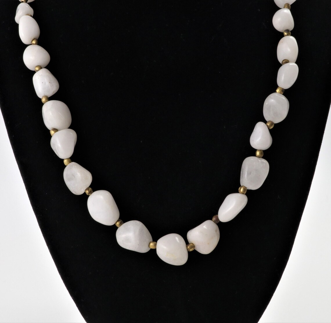 Agate Necklace White Natural Agate Necklace White Beads Etsy