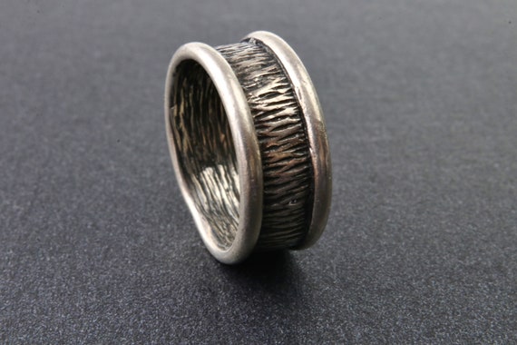 Sterling silver solid stripe ring, Minimalist sil… - image 5