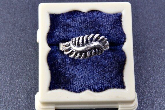 Braided sterling silver ring, Waves silver ring, … - image 8