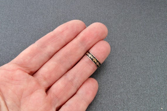 Enamel sterling silver solid stripe ring, Small s… - image 9