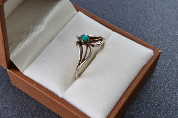Sterling silver ring with turquoise, Soviet silve… - image 8