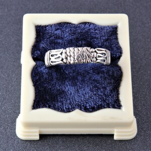 Sterling silver stripe ring, Silver braided ring, Minimalist silver ring handmade