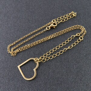 Heart gold pendant, Sterling silver necklace with gold plating, Gift for lovers, Heart silver jewelry