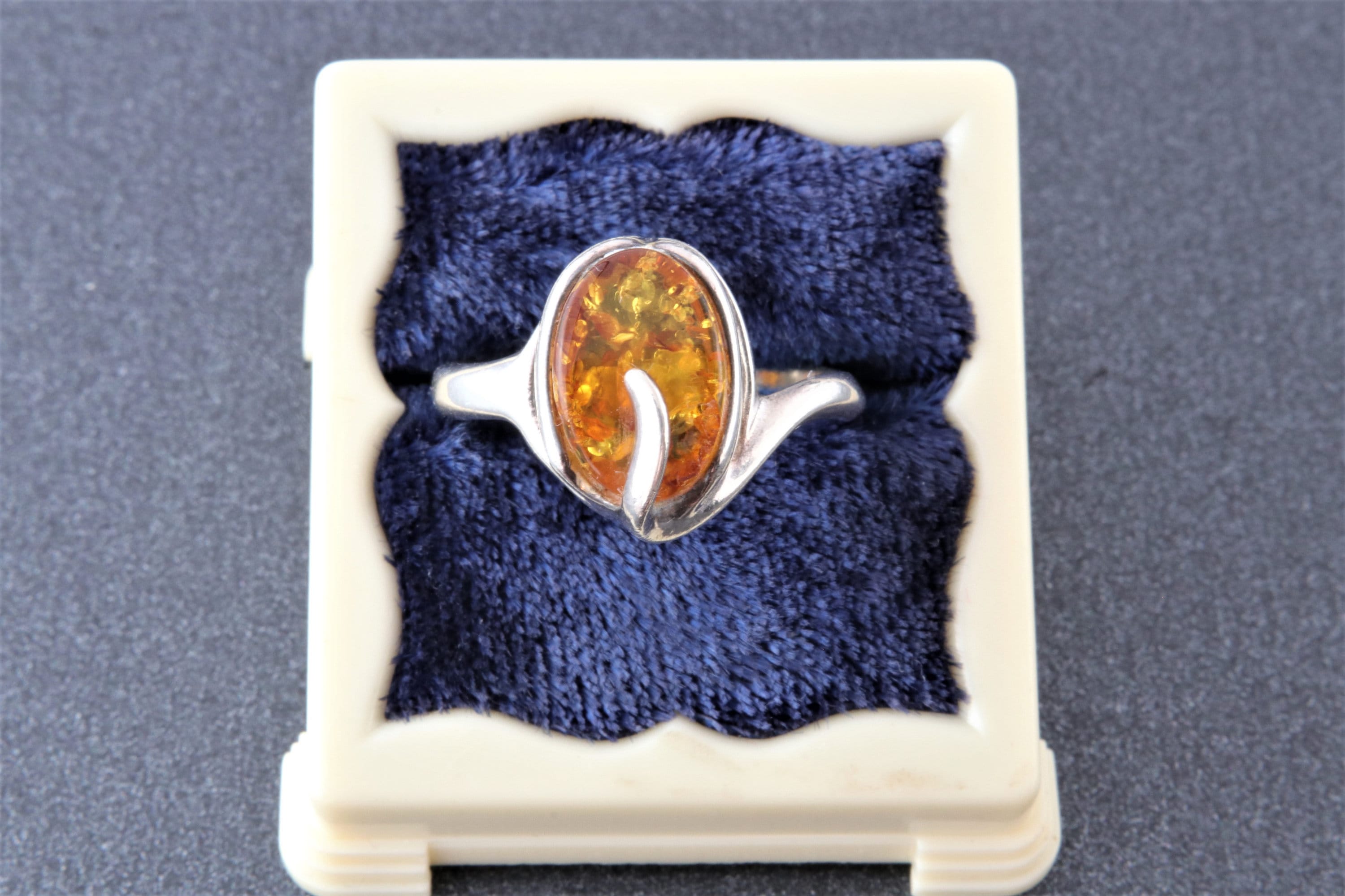 Amber sterling silver ring, Minimalist oval silver ring handmade, Amber jewelry