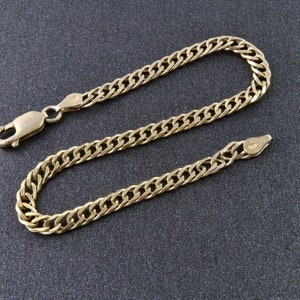 Sterling silver bracelet chain, Silver bracelet with gold plated, Thin minimalistic chain bracelet