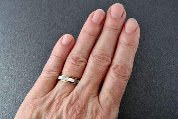 Sterling silver ring double solid stripe, Minimal… - image 9