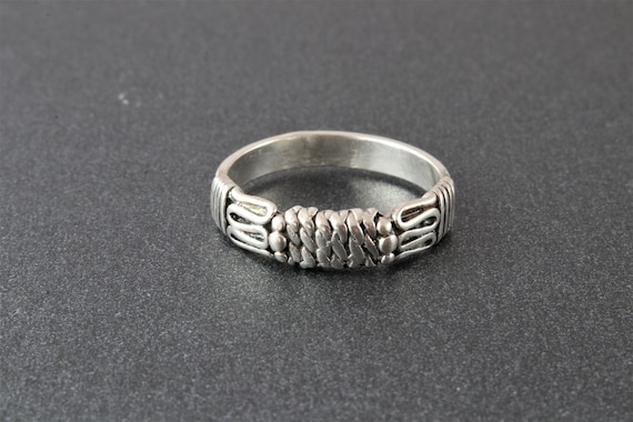 Sterling silver ring solid stripe, Silver ring wi… - image 2