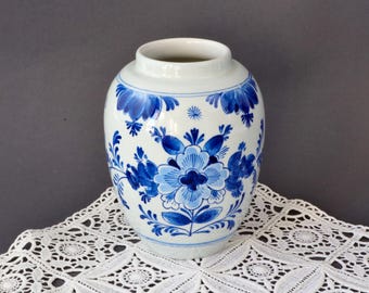 ブルーデルフトピッチャー、青と白の花瓶、オランダブルーデルフト
