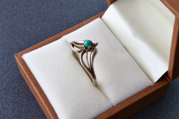 Sterling silver ring with turquoise, Soviet silve… - image 7