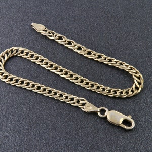 Sterling silver bracelet chain with gold plated, Thin minimalistic chain bracelet, Gold chain bracelet