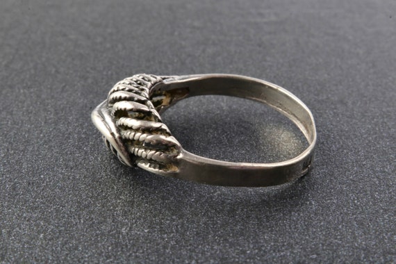 Braided sterling silver ring, Waves silver ring, … - image 2