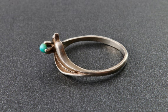 Sterling silver ring with turquoise, Soviet silve… - image 3