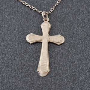 Silber Kreuz, Sterling Silber Kreuz Halskette, religiöser Schmuck, christliches Amulett, minimalistische Silberkette