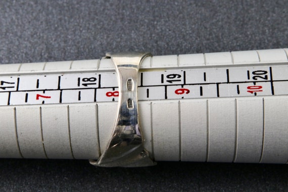 Wide sterling silver solid ring with diagonal str… - image 10