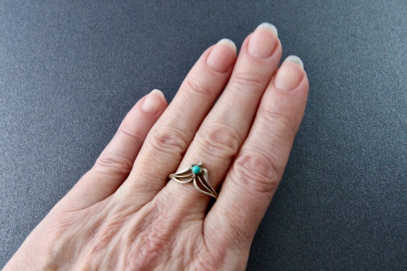 Sterling silver ring with turquoise, Soviet silve… - image 9