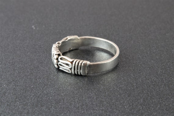 Sterling silver ring solid stripe, Silver ring wi… - image 3