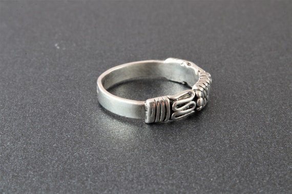 Sterling silver ring solid stripe, Silver ring wi… - image 4