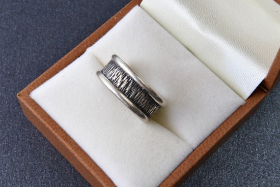Sterling silver solid stripe ring, Minimalist sil… - image 7