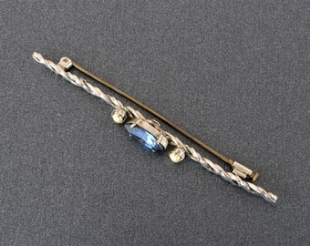 Silver Tone Brooch Vintage Brooch Bar Long Thin Brooch