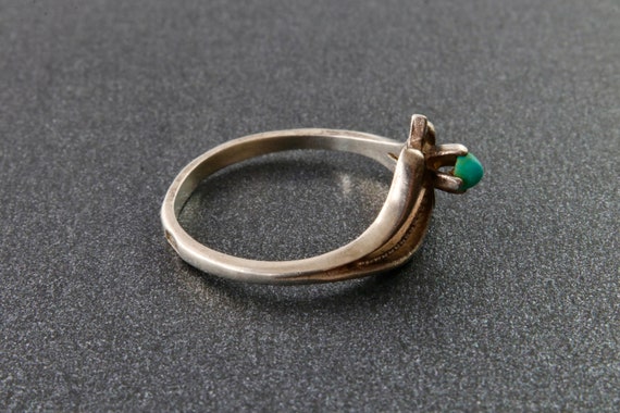 Sterling silver ring with turquoise, Soviet silve… - image 4