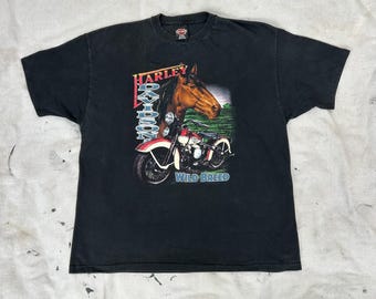 Vintage 90s Harley Davidson T-shirt | Looney Tunes Taz Devil - Etsy