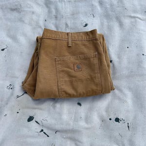 Carhartt Plaid-Lined Denim Carpenter Pants (Brown) 36x32 *Great Condition*