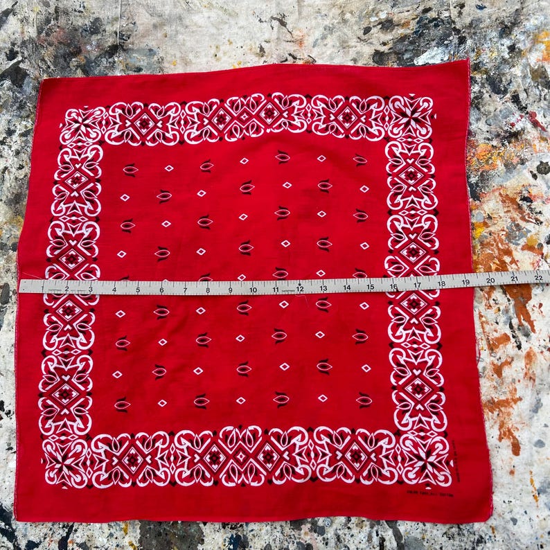 Vintage Color Fast Bandana (c.1960’s) RN 14193 19 1/2 X 19 1/2 *made in ...