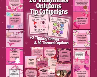 20 Valentines Day Onlyfans Tipping Campaigns, 2 Tipping Games, 30 Themed Tipping Captions, Onlyfans Done For You Tipping Campaigns