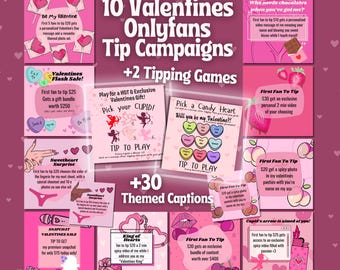 10 Valentines Day Onlyfans Tipping Campaigns, 2 Tipping Games, 30 Themed Tipping Captions, Onlyfans Done For You Tipping Campaigns